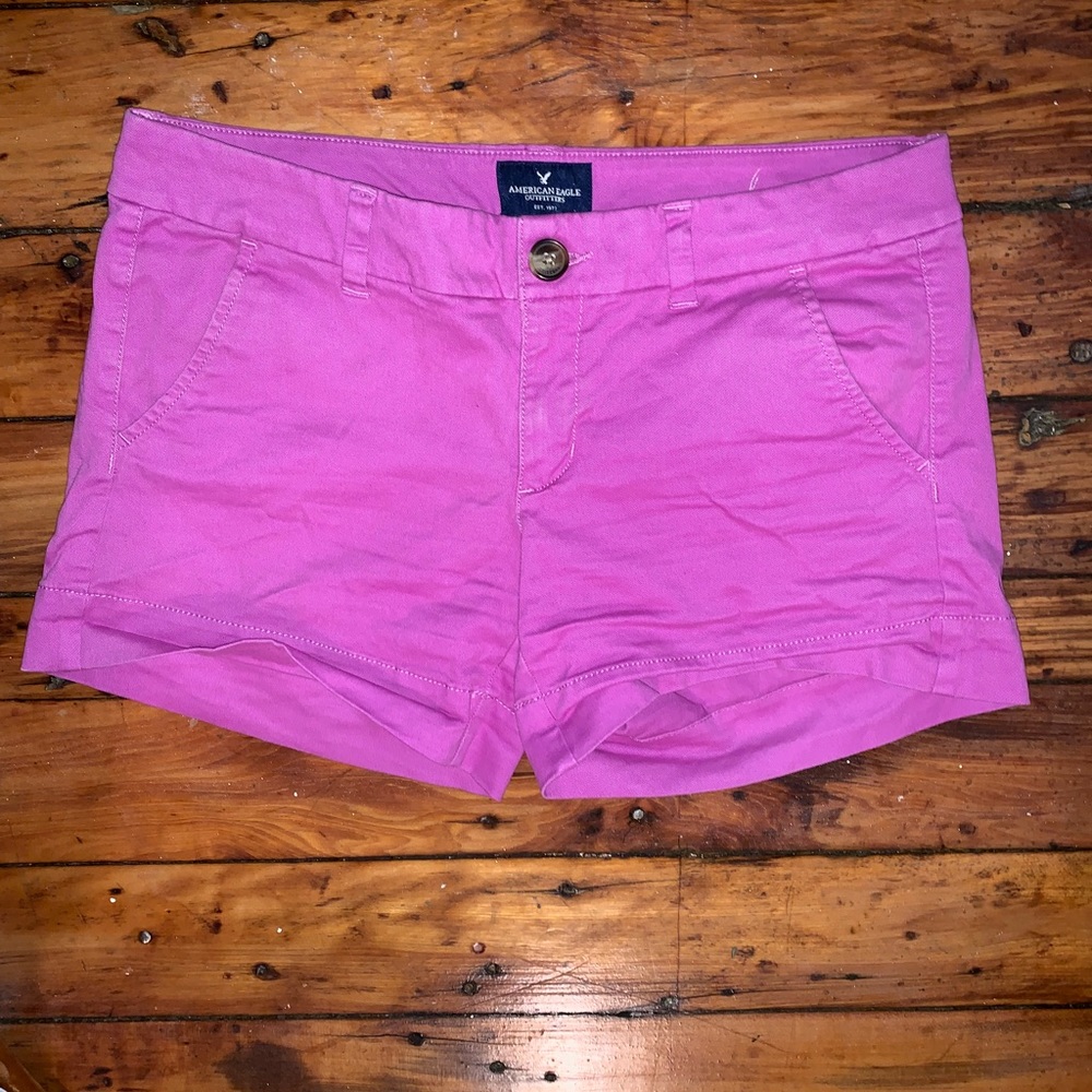 American Eagle Bright Purple Midi Shorts